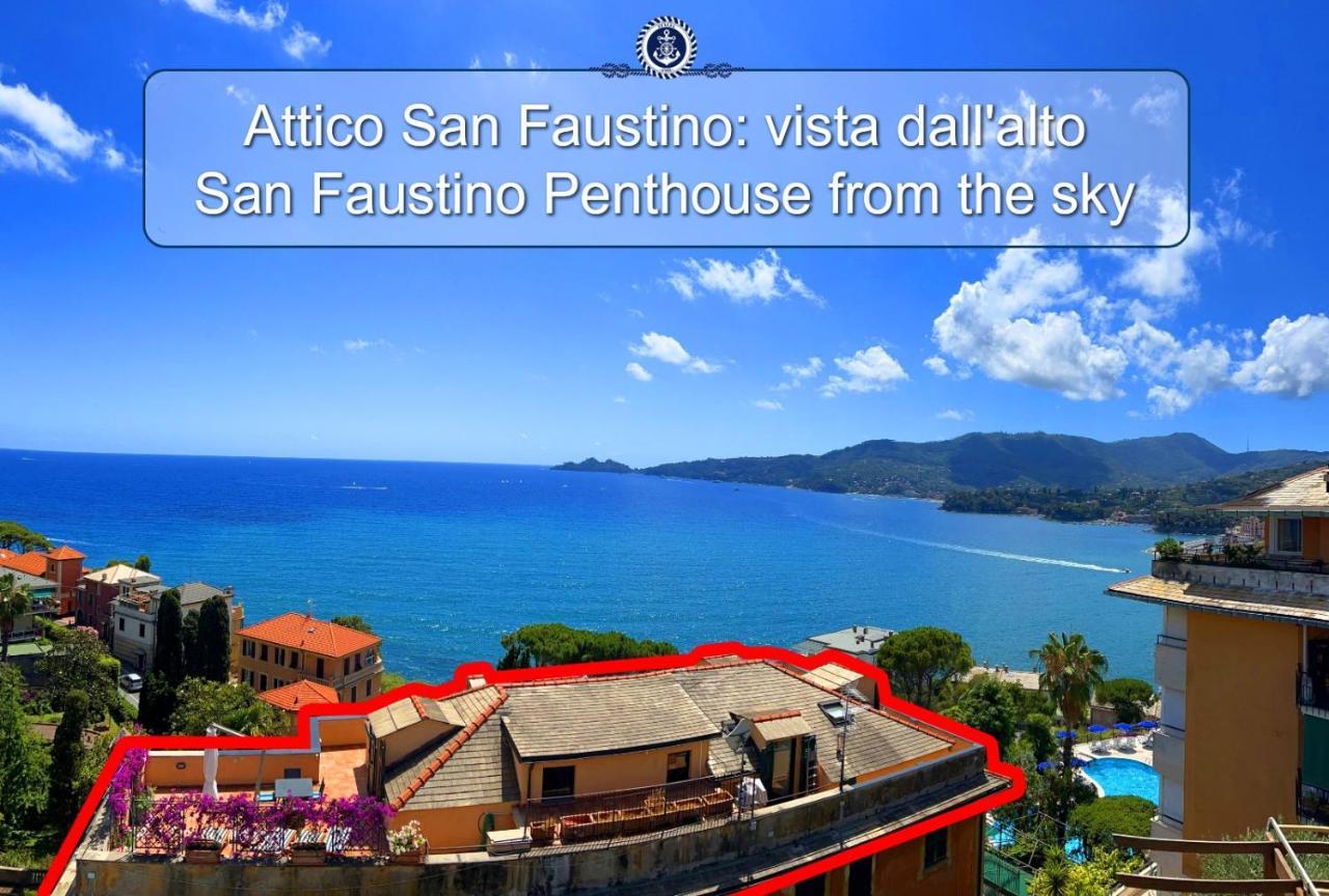 Attico San Faustino: Beachfront Villa with Panoramic Sea Views Rapallo Exterior photo